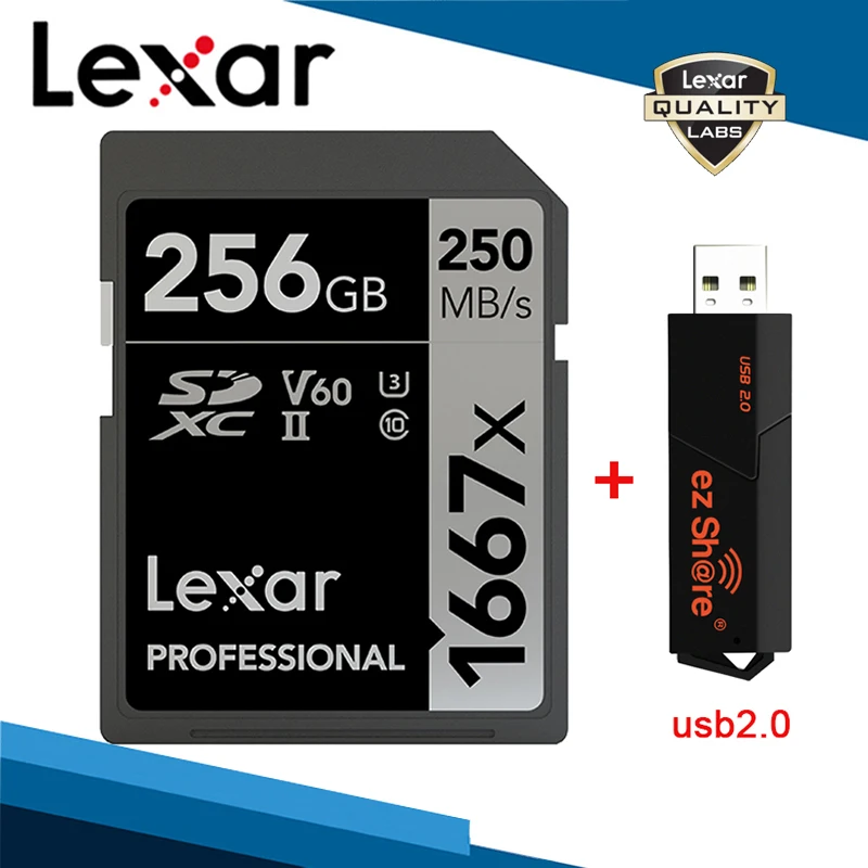 Lexar профессиональный 1667x UHS-II U3 SD карты 256 ГБ 128 ГБ SDXC 64 Гб V60 250 МБ/с. флэш-карты для Камера 3D 4K HD видео
