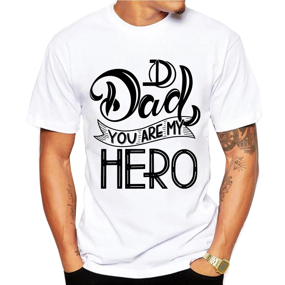 Picture-13 Супер папы футболки Для мужчин топы Повседневное модель Father's Day Футболка короткий рукав забавные papa и I Love Отца и Сына Подарочная футболка футболки Camisetas футболка Homme - Цвет: Picture-13