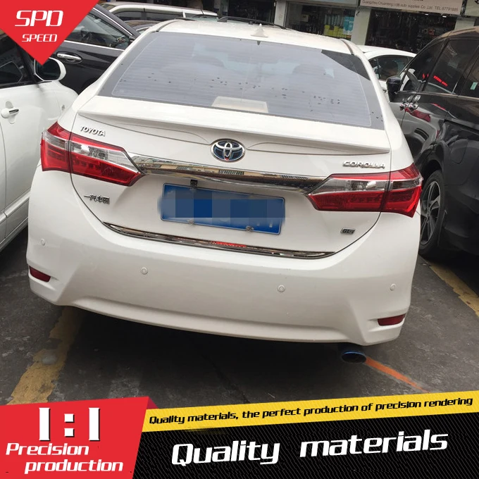 Для Toyota Corolla надрезаемая подкладка, ABS Материал заднее крыло автомобиля праймер цвет задний спойлер для Toyota Corolla спойлер tw