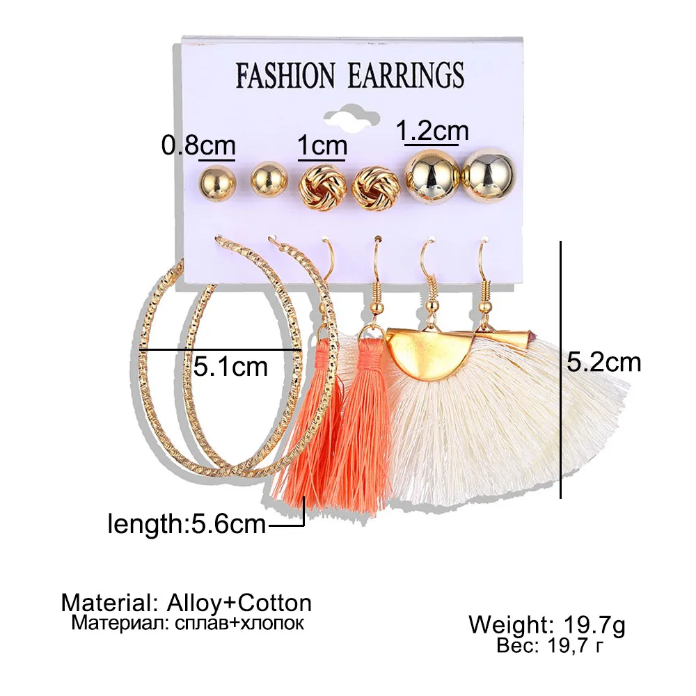 

New Design 9 Style Bohemian Earring Long Tassel Charm Earrings Set For Women Girl 2019 Fashion Geometric Earrings Female Brincos