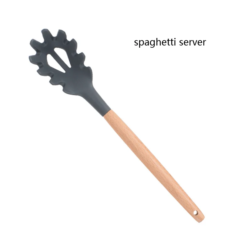 spaghetti server Деревянная ручка, силикон, лопатка - Цвет: spaghetti server