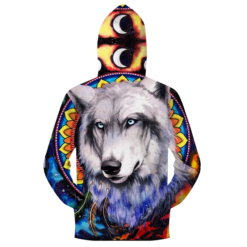 Wolf &amp galaxy от Пикси холодной искусство 3D курточка на молнии с капюшоном для мужчин