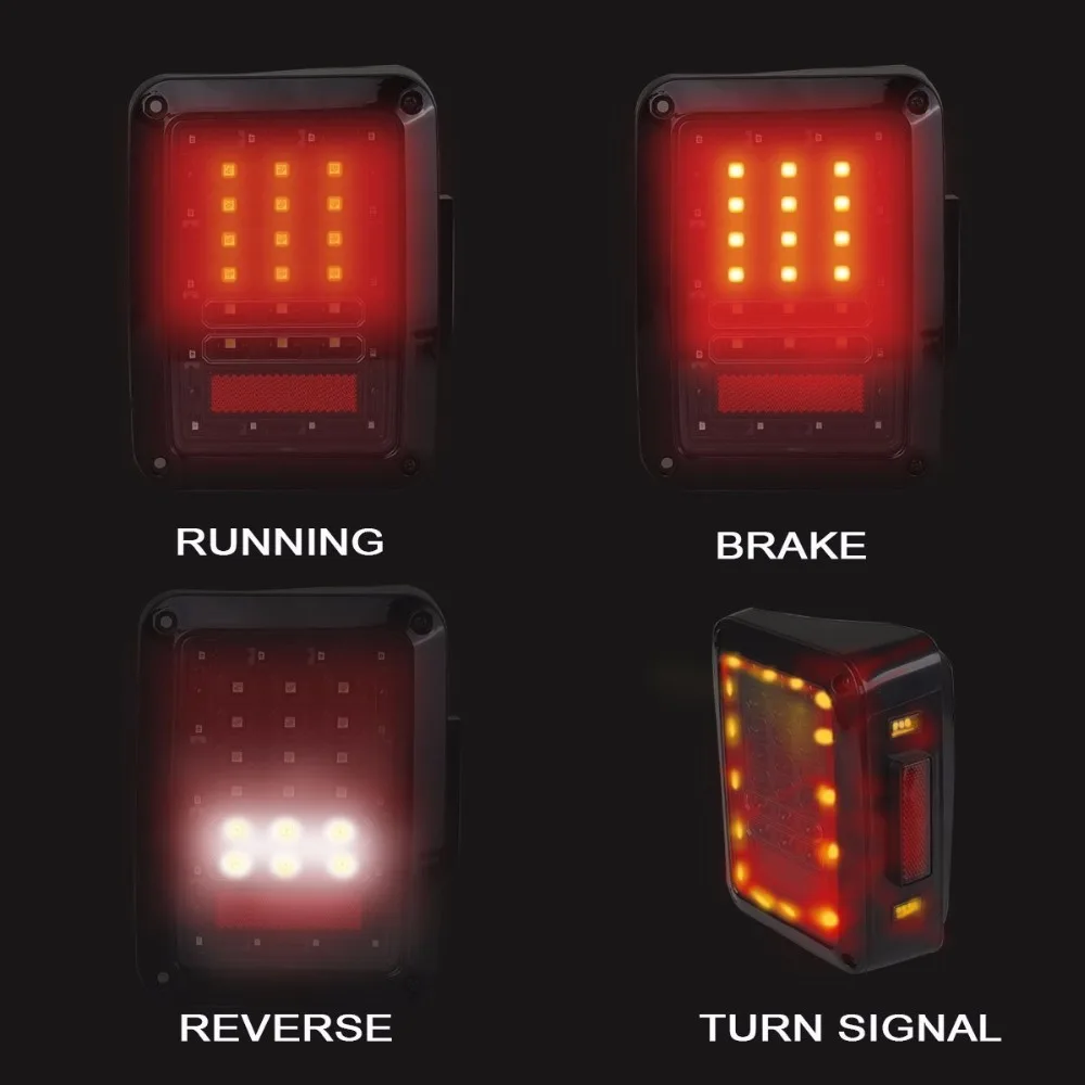 

pair USA & European version LED Brake light, LED Turning Reverse light 12V LED Rear Tail light For 07-15 jeep wrangler JK