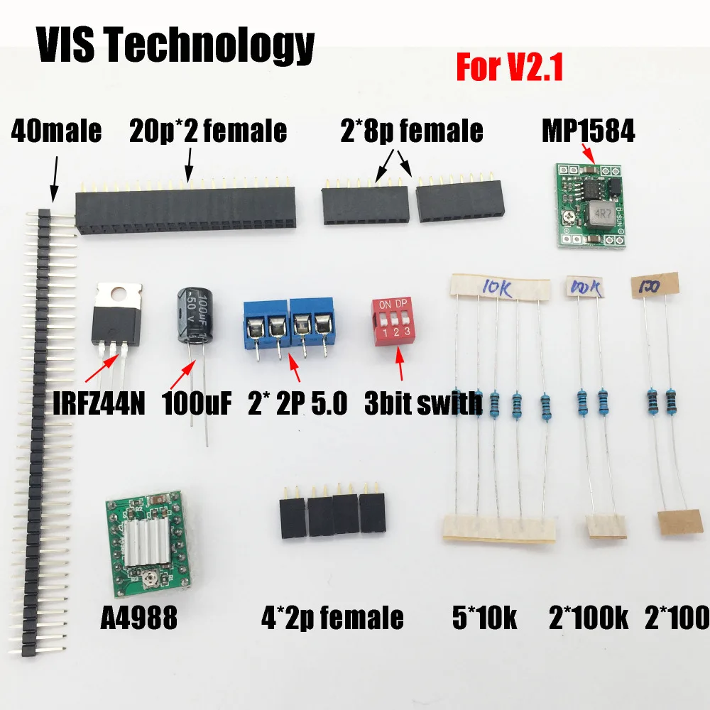 1 комплект компонентов для nanolp shield V2.1/V2.2 PCB для SLA Nano принтера Thingiverse TOS