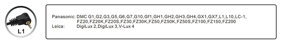 Pixel RW-221 L1 Беспроводной дистанционного спуска затвора Управление для Panasonic G1 G2 G3 G5 G6 G7 G10 GH1 GH2 GH3 GH4 GX1 L1 L10 LC-1 FZ20