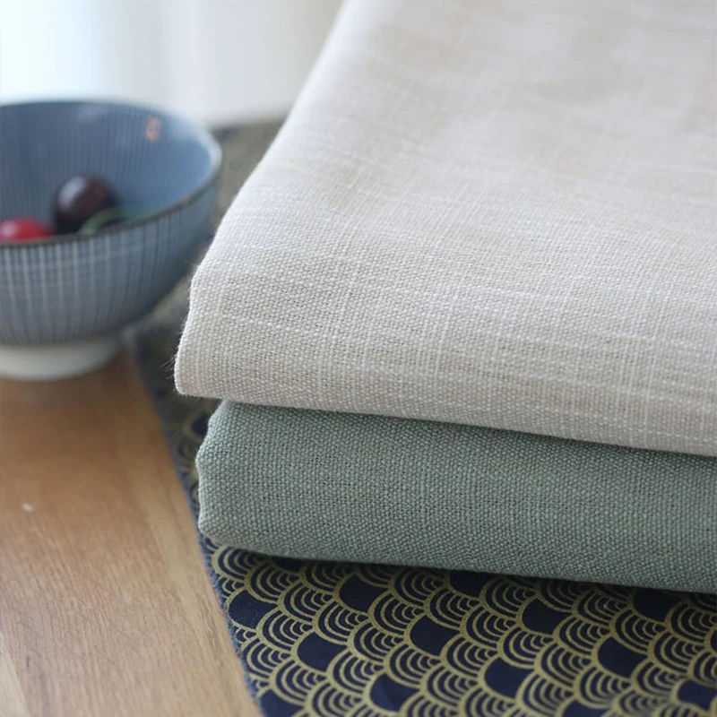 

Japanese Beige Simple Cotton and Linen Thicker Solid Blackout Curtains For Bedroom Window Treatment Kitchen Blinds Drapes M059-4
