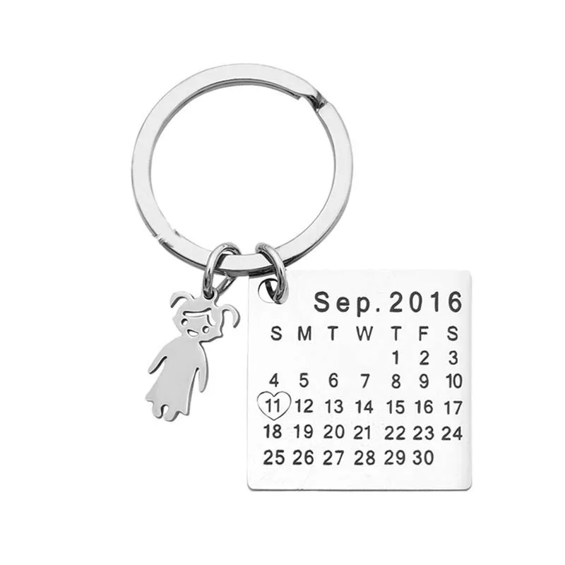 girls name calendar Новинка, дропшиппинг, на заказ, модный брелок для ключей, календарь llaveros, пара, брелок для ключей, для бойфренда, подруги, ювелирное изделие, подарок для влюбленных - Цвет: girls name calendar