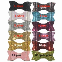 120pclot 2 8 leather glitter hair bowleather glitter bow without clip flat pack for girls hair accessories 12 color
