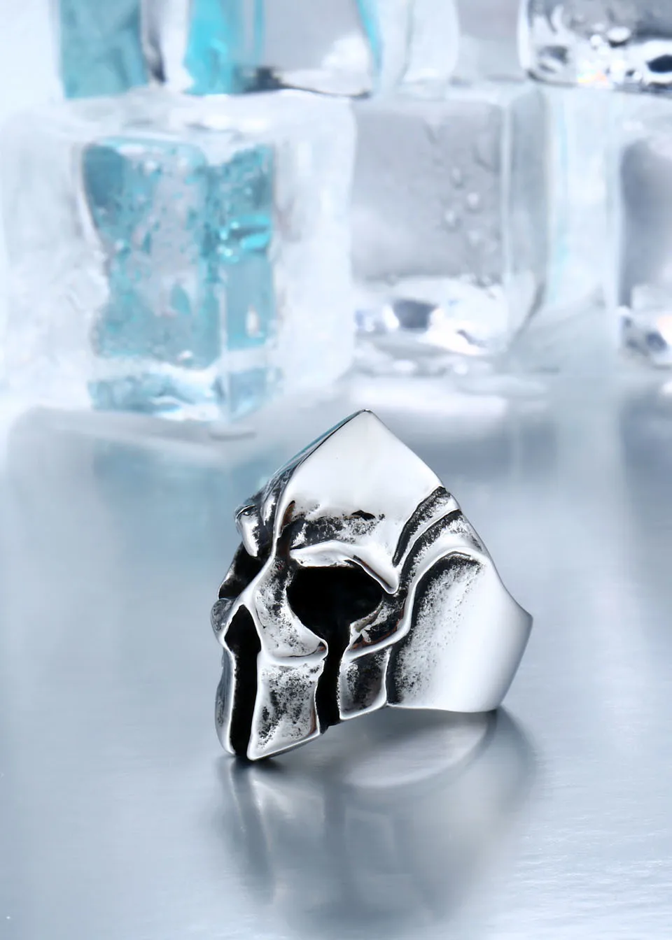 New Store Dropshipping Big Biker Skull Ring For Man Stainless Steel Unique Punk Men Cool Vintage Jewelry BR8-414