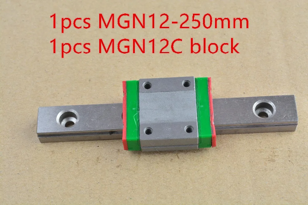 

MR12 12mm linear rail guide MGN12 250mm with MGN12C or MGN12H slider block bearing 1pcs