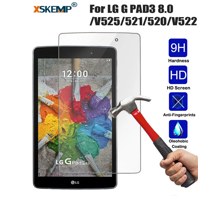 XSKEMP ультратонкое закаленное стекло для планшета 9H LG G PAD3 8 0/V525/521/520/V522 Защитная