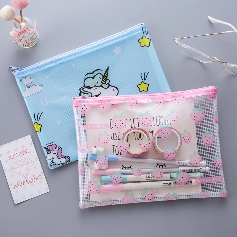 Прозрачные косметички для девочек прозрачный чехол макияжа в виде единорога