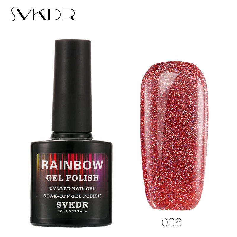 SVKDR сверкающими ногтей Гель лак Сияющий неоновый Цвет гель пальто Soak Off УФ для