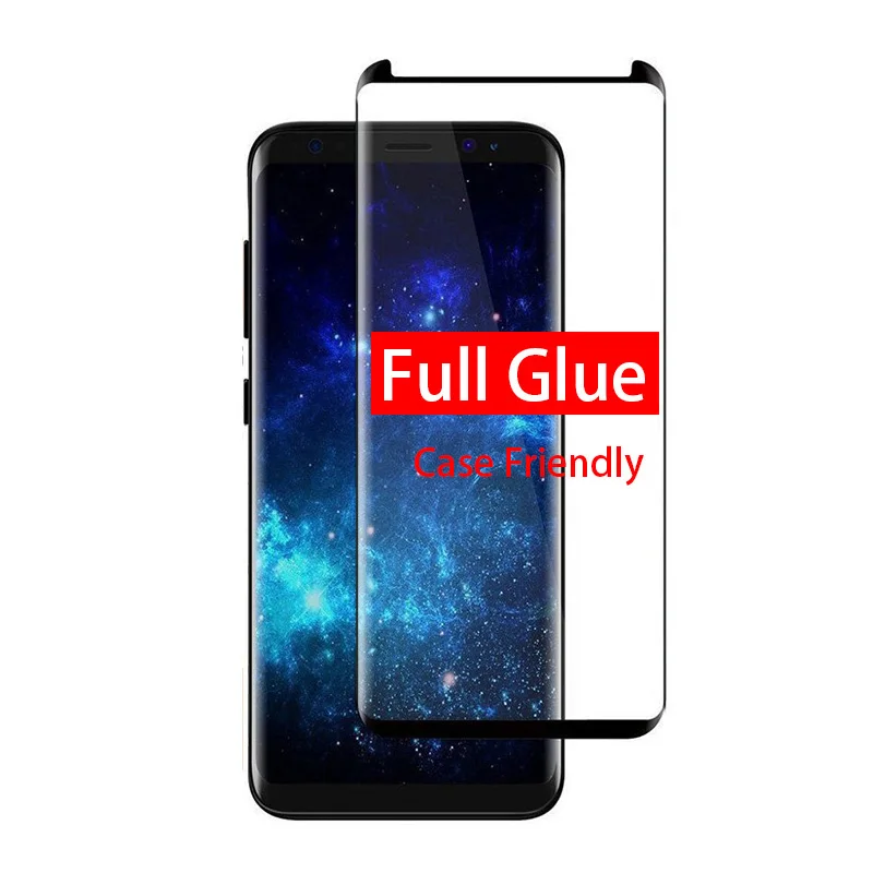 Закаленное защитное 3D стекло 9H с полным клеем для Samsung Galaxy S8 S9 Plus S10e Note 8 9|Защитные