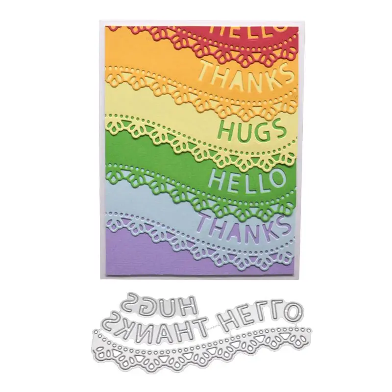 

Thanks Hello Metal Cutting Dies Stencil DIY Scrapbooking Album Stamp Paper Card Embossing Crafts Decor
