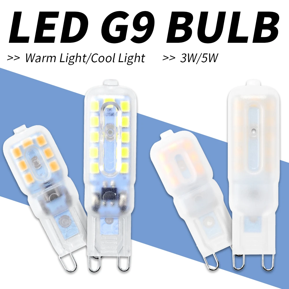 Мини светодиодный лампы G9 светодиодный светильник 220V g9 Светодиодная лампа-кукуруза 3W 5W лампа люстра светодиодный Свеча светильник вместо 30 Вт лампа, заменяющая галогенновую лампу 40 Вт 240V SMD 2835