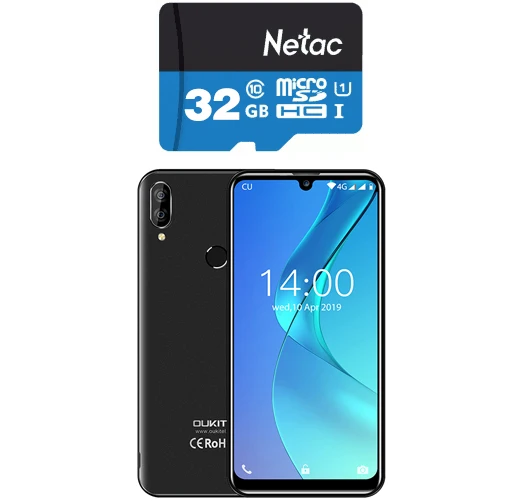 Смартфон OUKITEL C16 PRO 5,71 ''HD+ Android 9,0 Pie, 3 ГБ ОЗУ, 32 Гб ПЗУ, четырехъядерный процессор MT6761P, 2600 мАч, мобильный телефон с функцией распознавания лица, 4G LTE - Цвет: Add 32g TF card