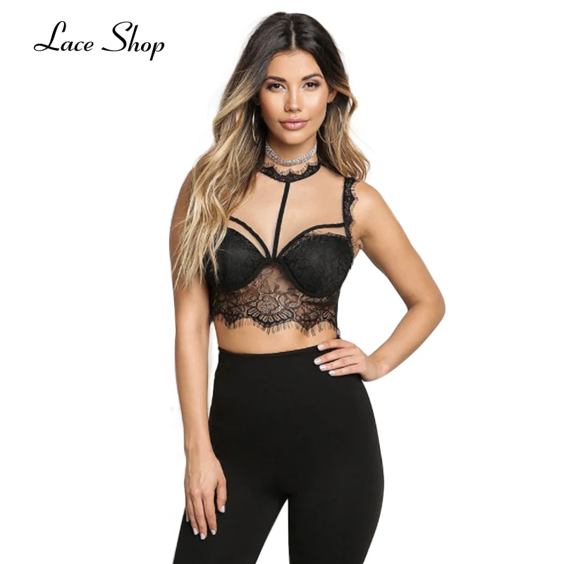Кружево магазин 2017 Новая мода черные пикантные Push Up отделкой Bralettes