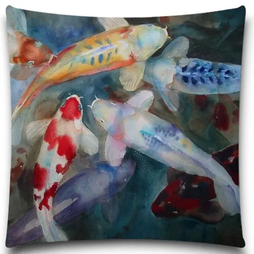 Животное кои в китайской живописи море подушки для животных чехол 5 Размер 9 Стиль