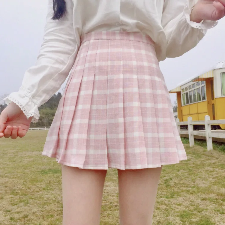 Harajuku Женская юбка в консервативном стиле, плиссированные юбки, японская Мини Милая школьная форма, Saia Faldas, Женская юбка Jupe Kawaii