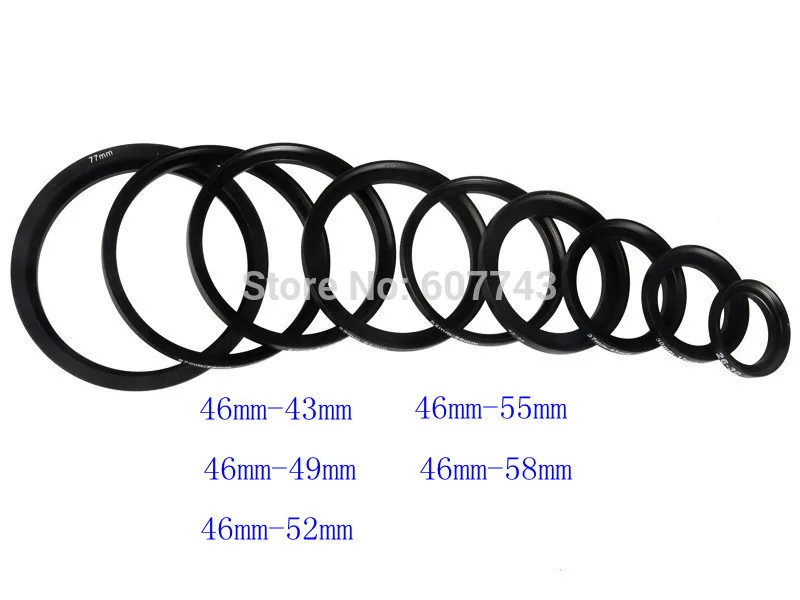 1 шт. 46mm 43mm 49mm 52mm 55mm 58mm 46 37 43 49 52 55 58 мм металлическое ступенчатое кольцо адаптер для