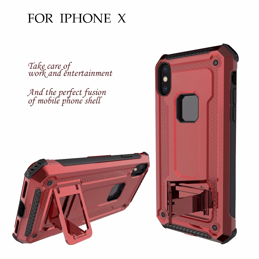COOKZU Case For iphone XR XS Max 6 6s Design Armor Shockproof Hybrid Hard stand Back case for 7 8 Adsorption |