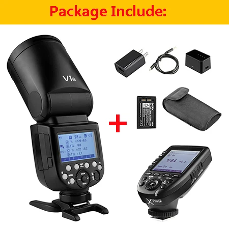 Godox V1 V1S/V1N/V1C/V1O/V1F ttl Li-Ion круглая головка вспышка для фотоаппарата вспышка для Nikon/sony/Canon/Fujifilm/Olympus, Godox V1 вспышка - Цвет: Flash w Xpro Trigger