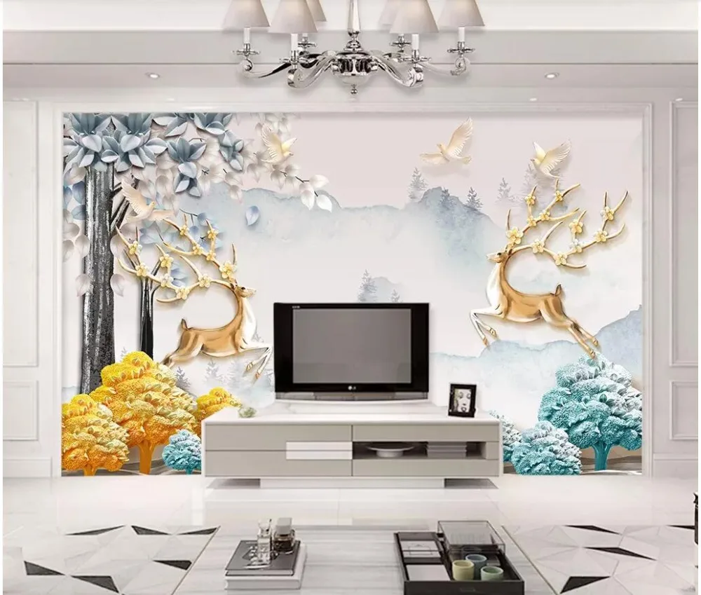 Настенные 3d обои на заказ простой рельефный фон в европейском стиле с