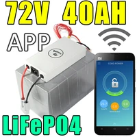 72v 40ah lifepo4 battery app remote control bluetooth solar energy electric bicycle battery pack scooter ebike 3000w