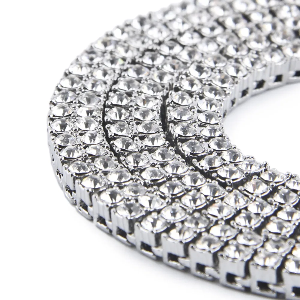 В стиле «хип-хоп» Bling льдом 2 ряда теннисные ожерелья Для женщин Для мужчин золото серебристый, Черный Полный AAA стразы украшения 20/24/30 дюймов цепи