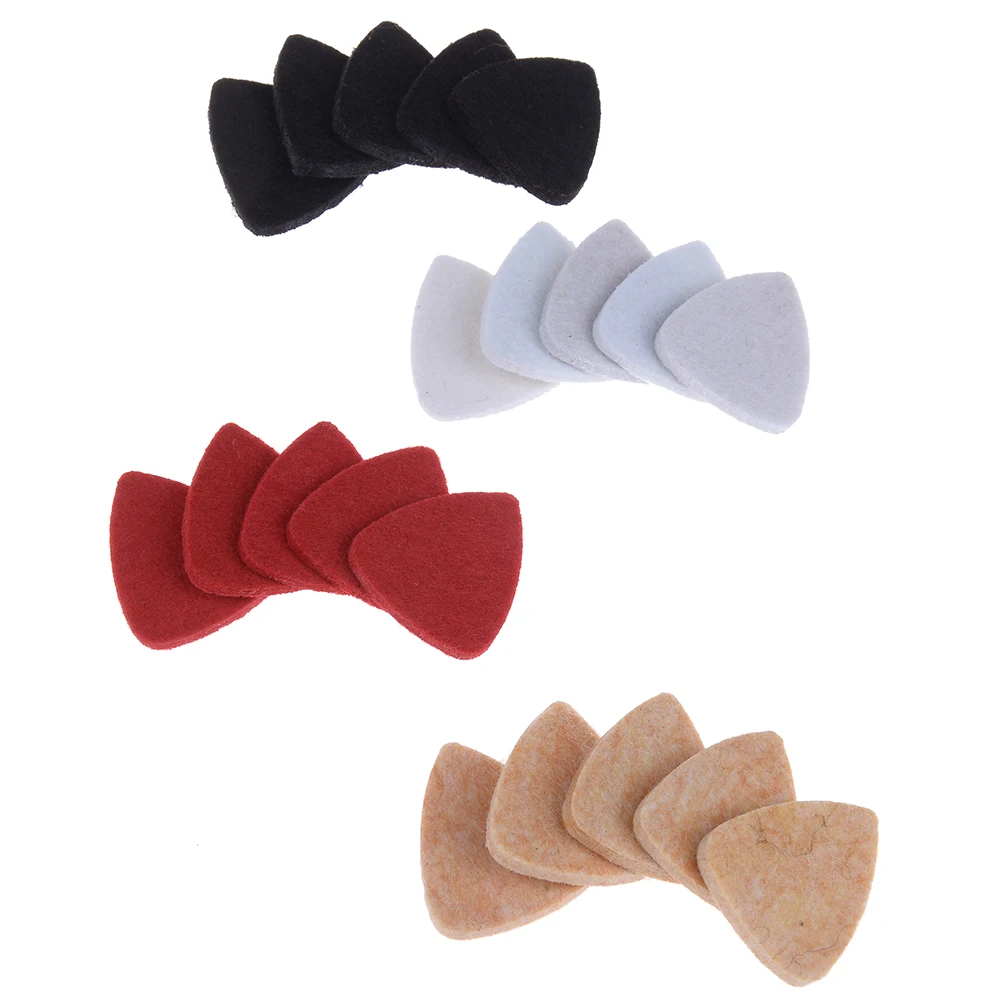 

5 Pcs Soft Hard Ukulele Wool Felt Picks Mandolin Guitar Plectrums 3*2.5*0.3cm