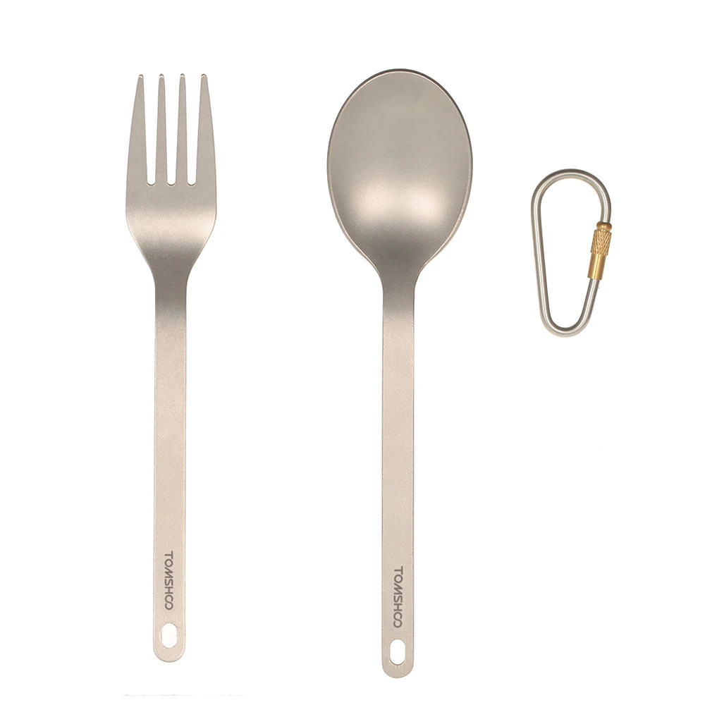 TOMSHOO столовые приборы для улицы портативные титановые обеденная ложка набор