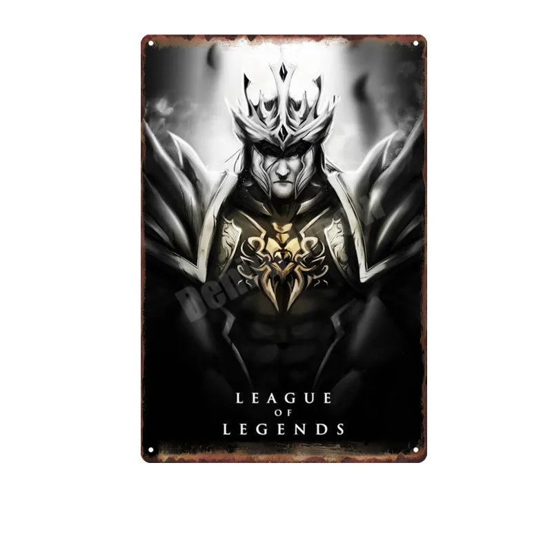 X League of Legends табличка винтажная металлическая жестяная вывеска Паб Бар Игровая комната декоративная тарелка Lee Sin живопись Настенная художественная Наклейка Декор N278 - Цвет: X