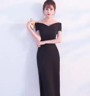 DongCMY Новинка короткие официальные черные Выпускные Платья Vestidos Элегантные вечерние платья Robe De Soiree платья - Цвет: Черный