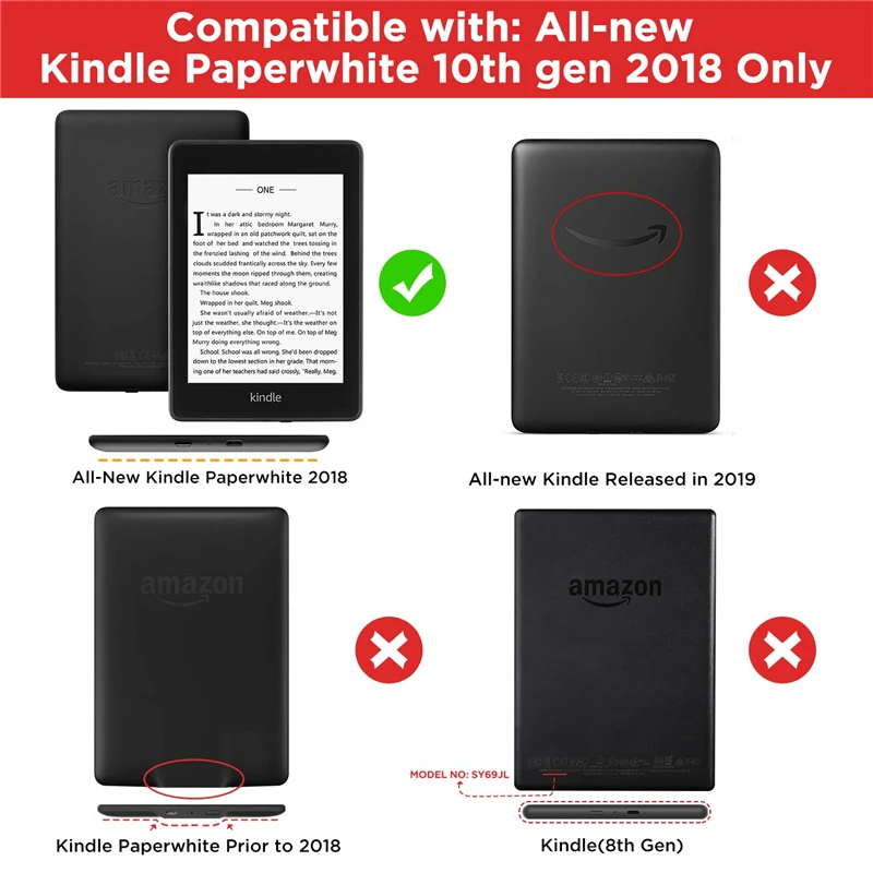 Для Amazon Kindle Paperwhite 4 чехол из искусственной кожи с откидной крышкой тонкий смарт