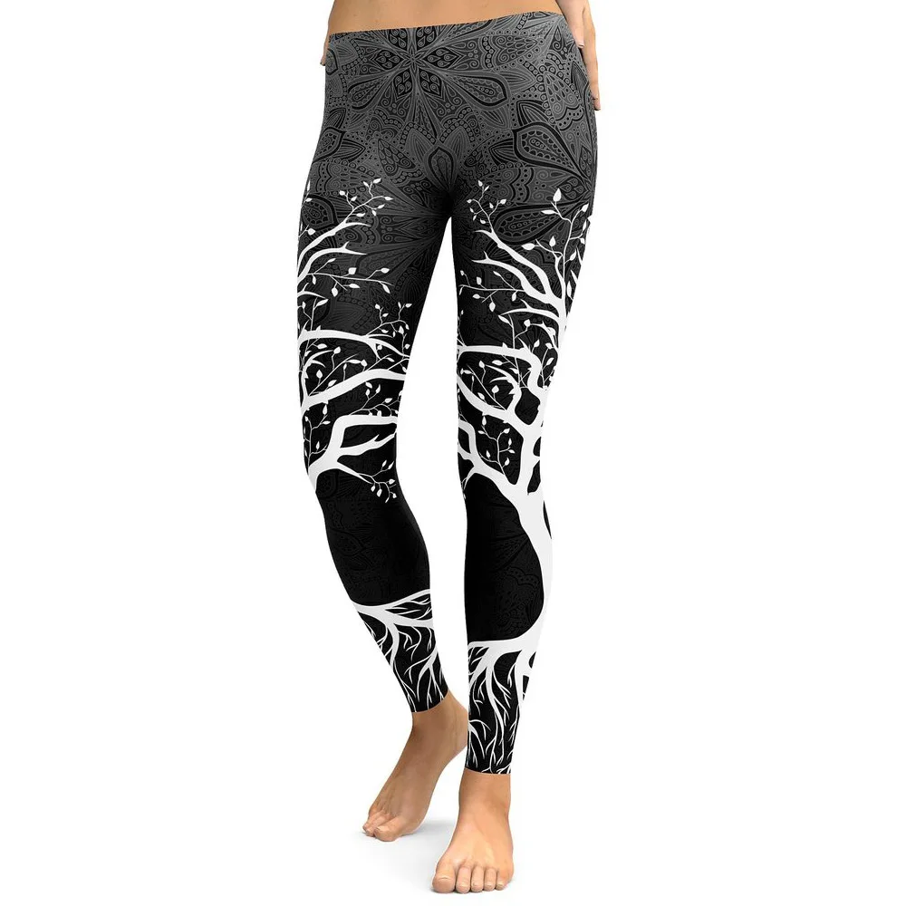 Plus Size Vintage Print Elastic Sexy Slim Workout Legging Fitness Feminina Pants Sports Wear For Women Gym Fashion | Женская одежда