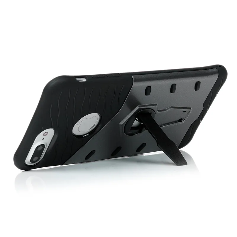 Роскошный чехол для iPhone 7 Plus Kickstand TPU + PC Гибридный резиновый защитный Plus|case for
