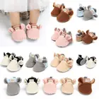 Весенне-осенняя теплая обувь из хлопка для новорожденных; тапочки из овечьей шерсти для мальчиков и девочек; кроссовки для малышей