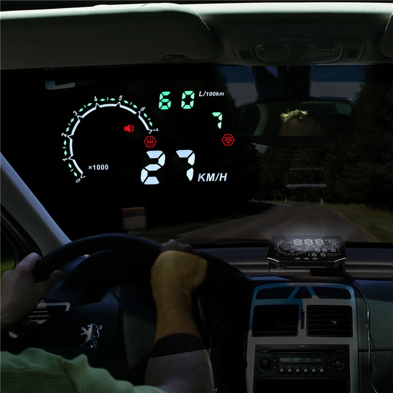 Автомобильный HUD Дисплей Автомобильная сигнализация с функцией TPMS 4 внешний