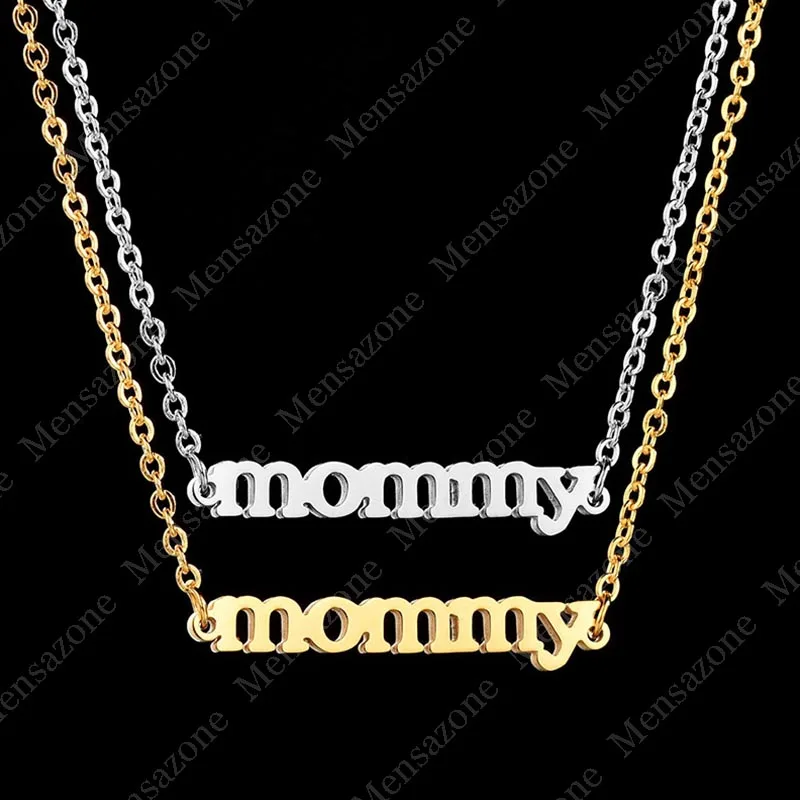 MENSAZONE Love Mama Цепочки и ожерелья s Подвески Нержавеющая сталь мама буквы Мода Для