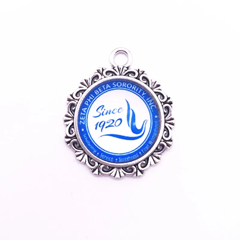 ZETA PHI BETA Sorority ювелирные изделия 18 мм стеклянные ZPB Подвески подходят DIY браслет
