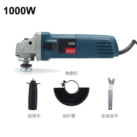 Angle Grinder 1000 Вт 220 В Электрическая цепная пила, угловая шлифовальная машина для деревообработки стекла и камня, шлифовальная машина с угловой шлифовальной машиной, насадка для бензопилы - Цвет: Angle Grinder