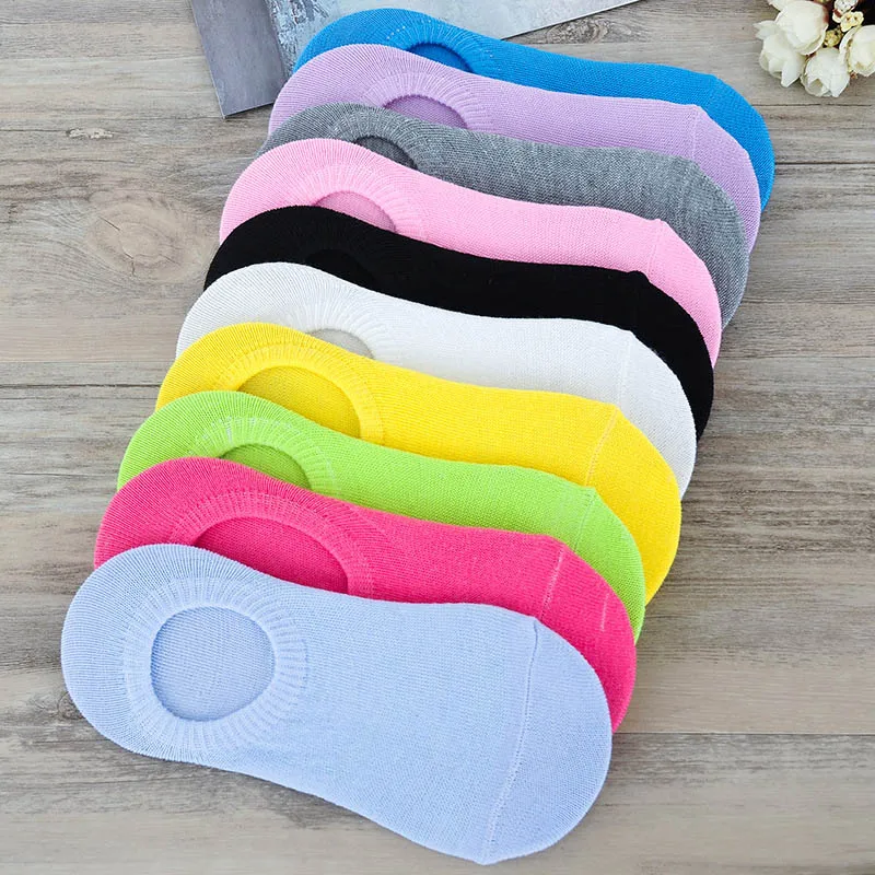 20 Pairs Ladies Ankle High Invisible Low Cut Socks Classic Solid Fashion Socks AKWZ-0010