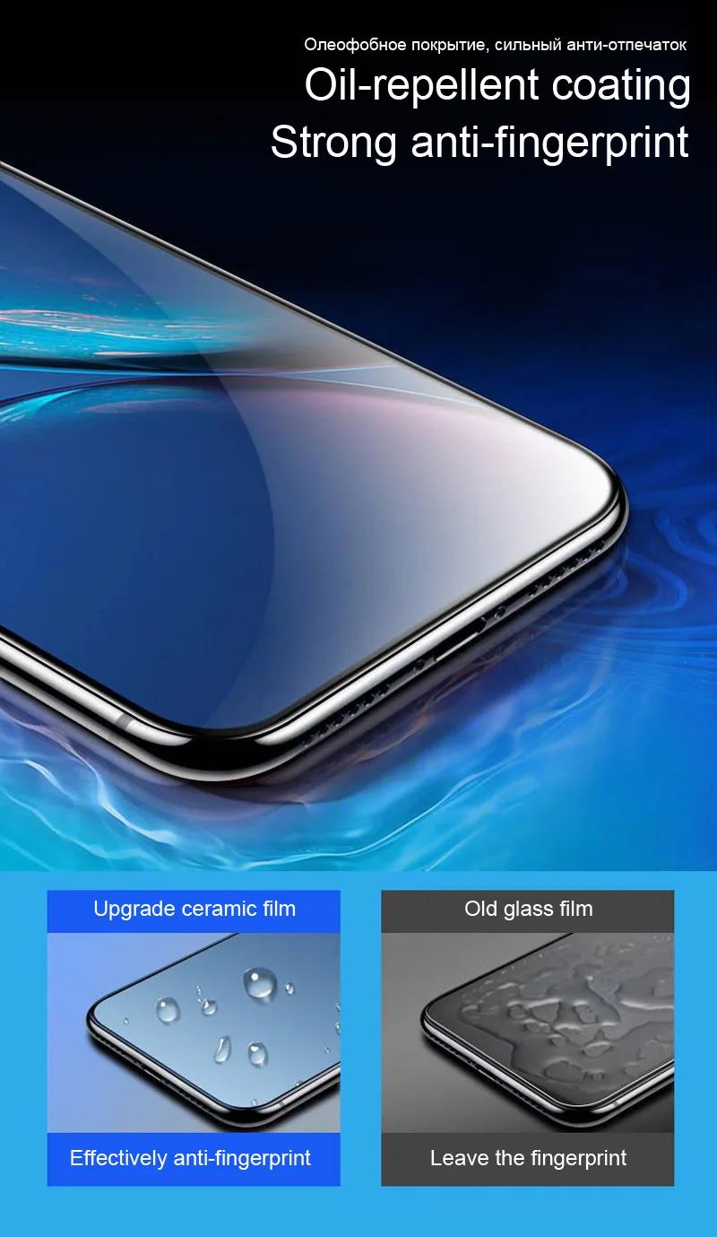 Новейшее керамическое Защитное стекло для iPhone 6, 6s, 7, 8 plus, XR, X, XS Max, полное покрытие, защита экрана, гибкое закаленное стекло