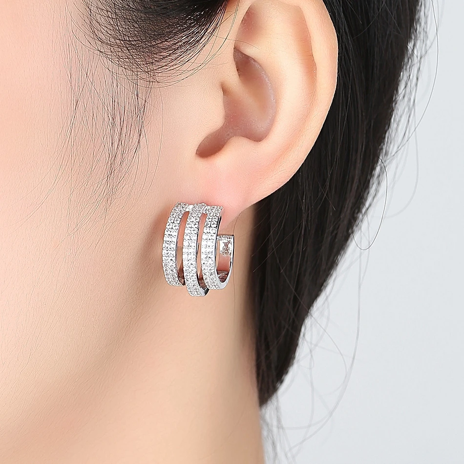 Серьги пусеты Mecresh женские геометрические круглые белого и золотого цвета