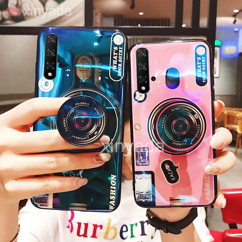 Чехол для huawei Honor 20 Pro Nova 5T Honor20 Lite, Роскошный чехол для камеры, мягкий гелевый бампер, силиконовый чехол из ТПУ с цветами