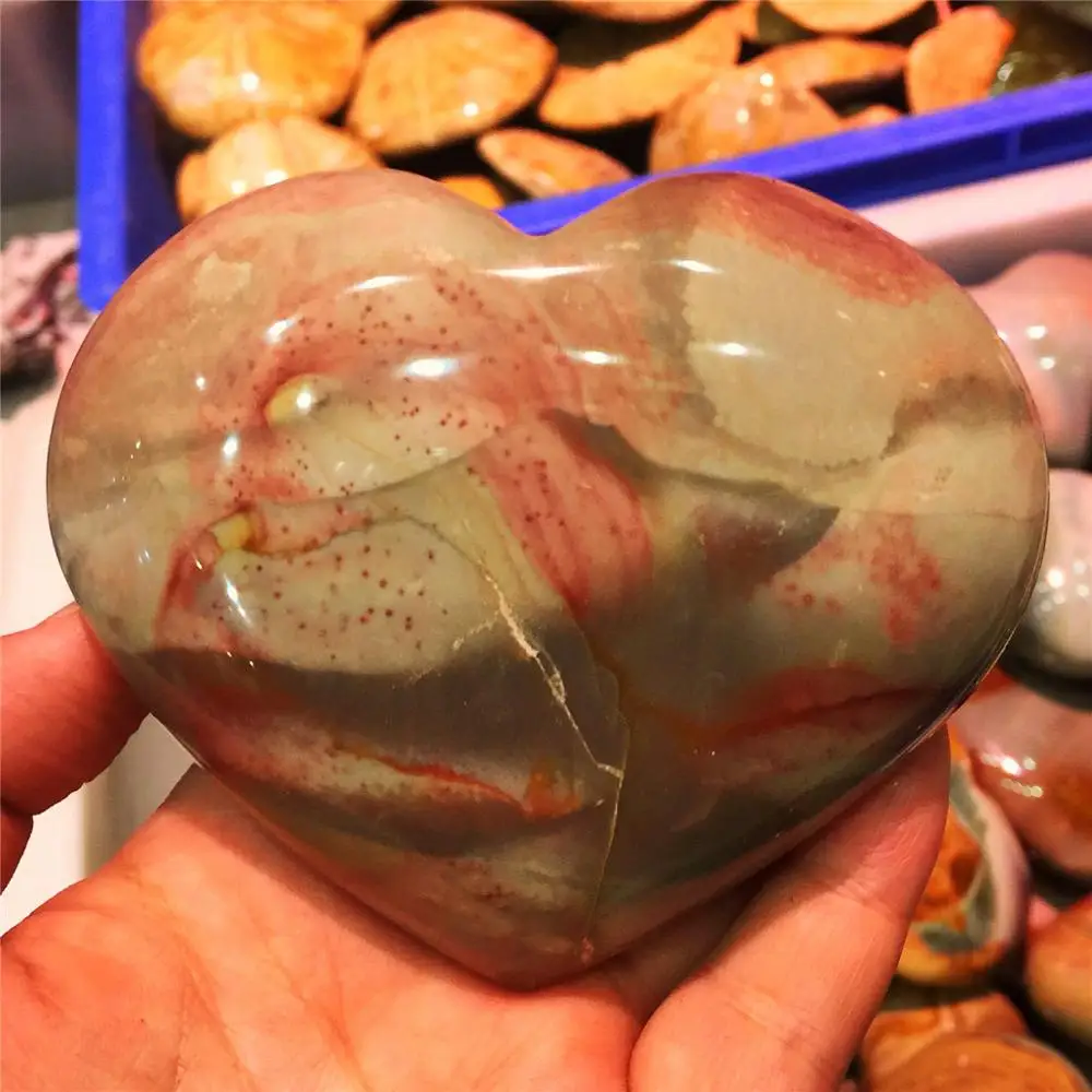 Натуральный морской камень яшма в форме сердца образцы руды агат кристалл кварц