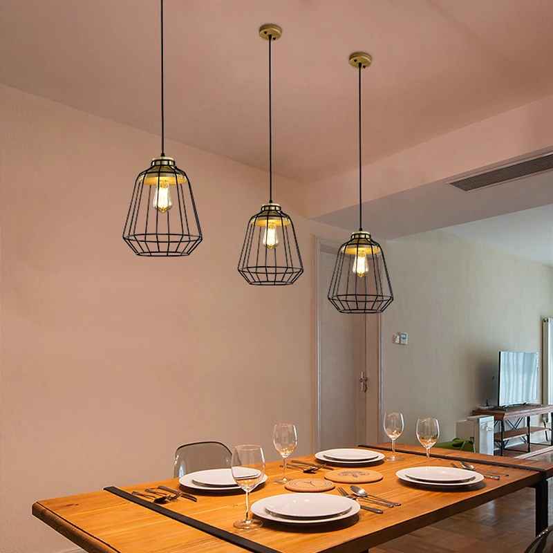 Лампа ресторанов баров Кофе магазинов личностей Утюг подвесной светильник