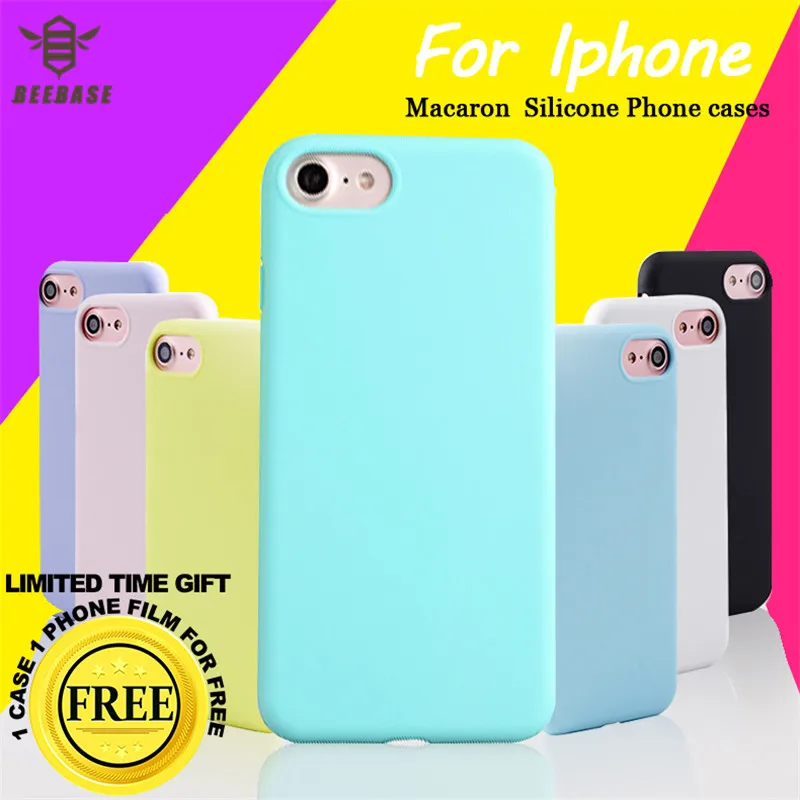 Чехол для iphone 6 6s Fundas мягкая Macaron силиконовый чехол телефона 7 5 5s se 8 плюс Капа на
