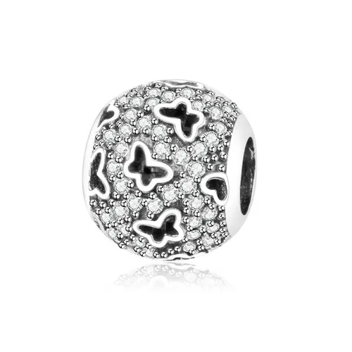 Зима, сделай сам, подходят к оригинальным браслетам Pandora, 925 пробы, Серебряное сердце, очаровательные бусины с прозрачными фианитами, изготовление ювелирных изделий berloque - Цвет: PD0718